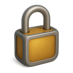 Icône cadenas doré — sécurité des données